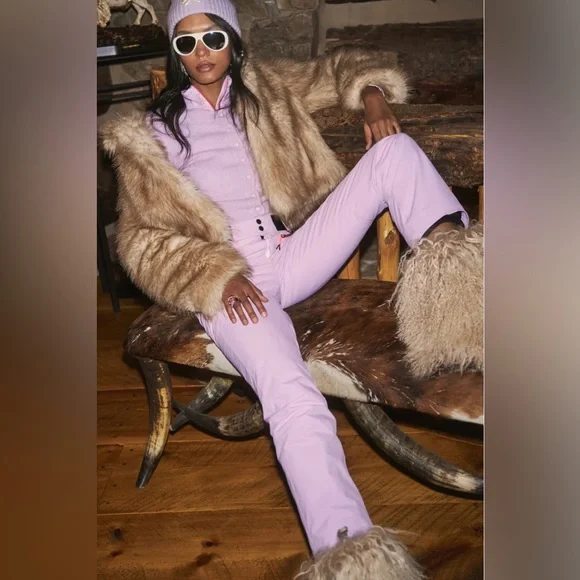 LoveShackFancy Bogner Fire + Ice Purple Pink Ski Set Coat Pants - Picture 4 of 6